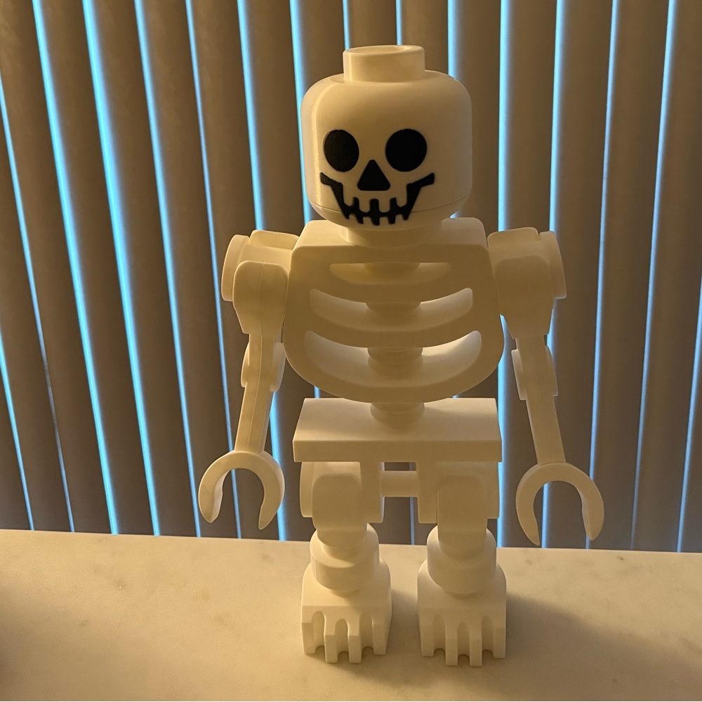 Building Brick Style Giant White Skeleton Minifigure Decor - Picture 2 of 9
